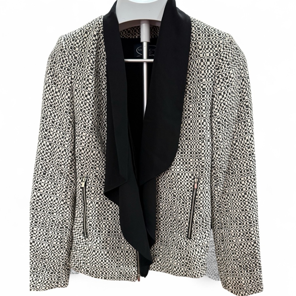 Magashoni New York Elegant Black and White Women's Blazer. Size M